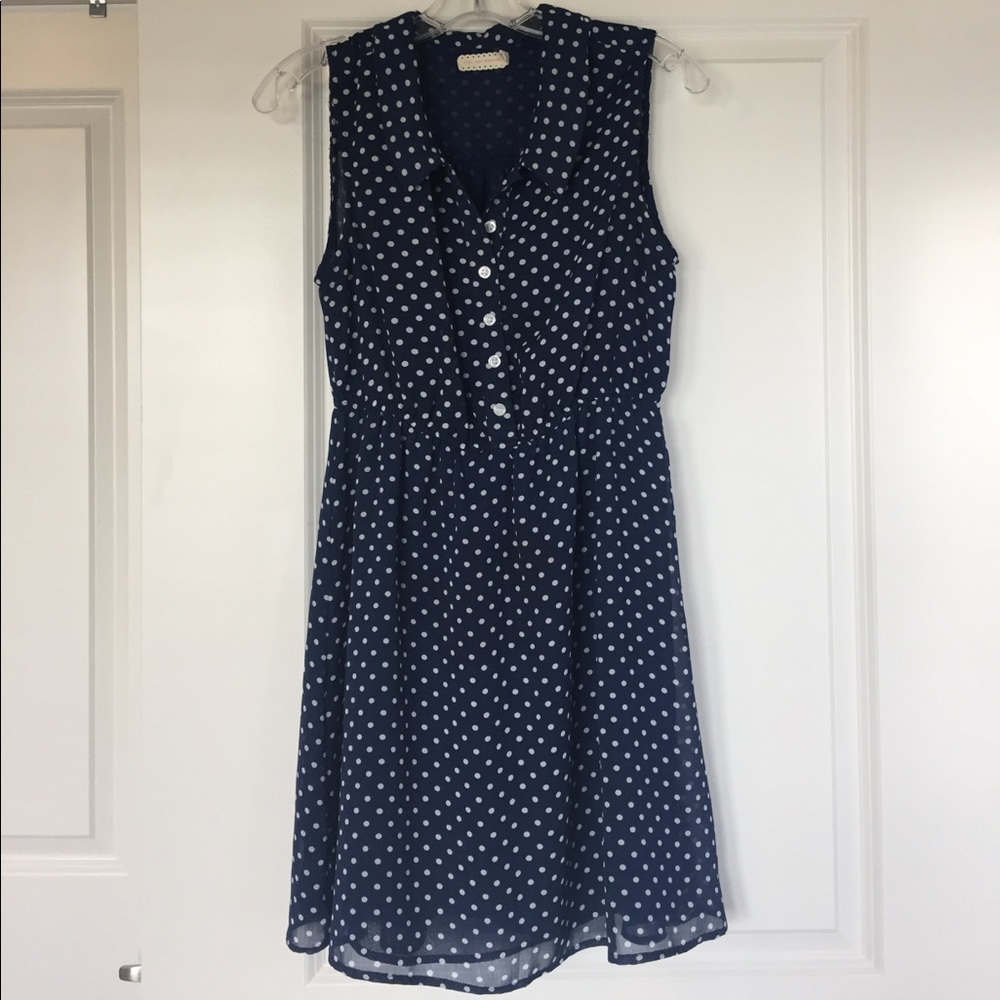 Urban outfitters polka dot navy dress