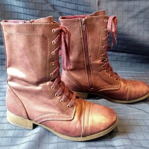 Maroon Combat Boots