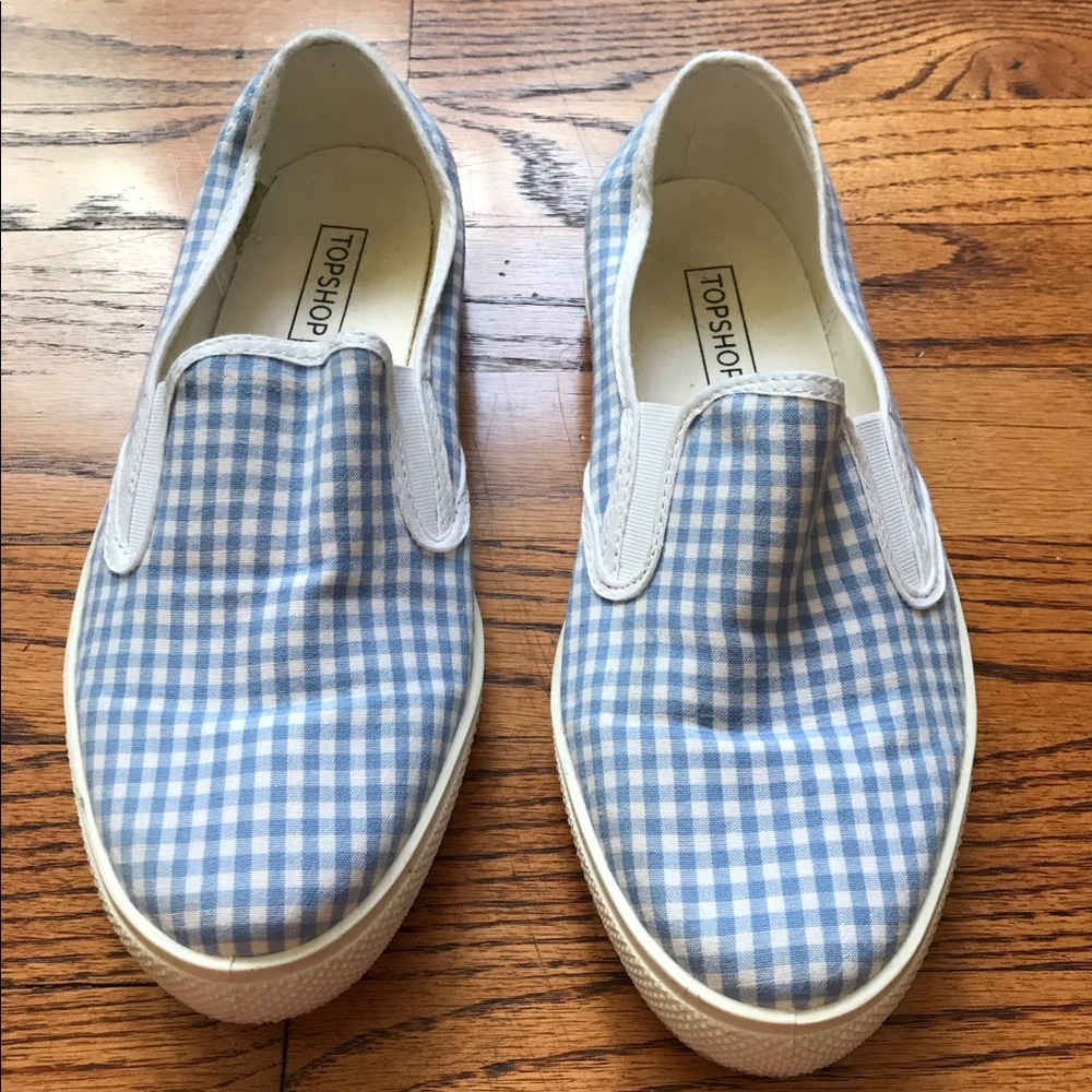 Topshop gingham slip ons