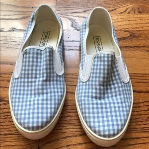 Topshop gingham slip ons