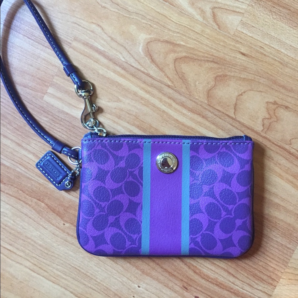 Purple Coach wristlet