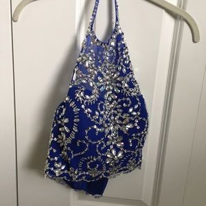 NEVER WORN, NWOT!Two Piece Beaded Dress Royal Blue