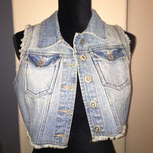 Cut off jean vest (cropped)