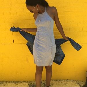 Splendid gray mini ribbed dress