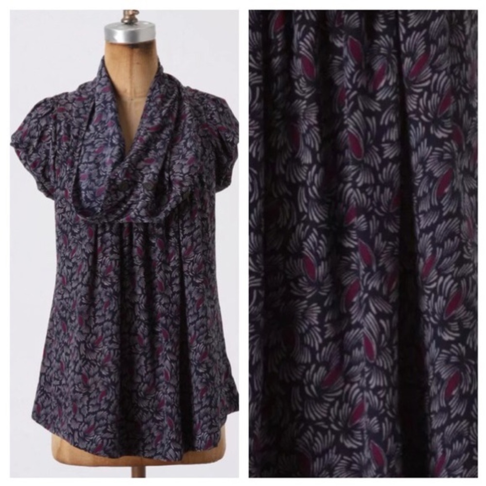 {Anthropologie} Odille Silk Top