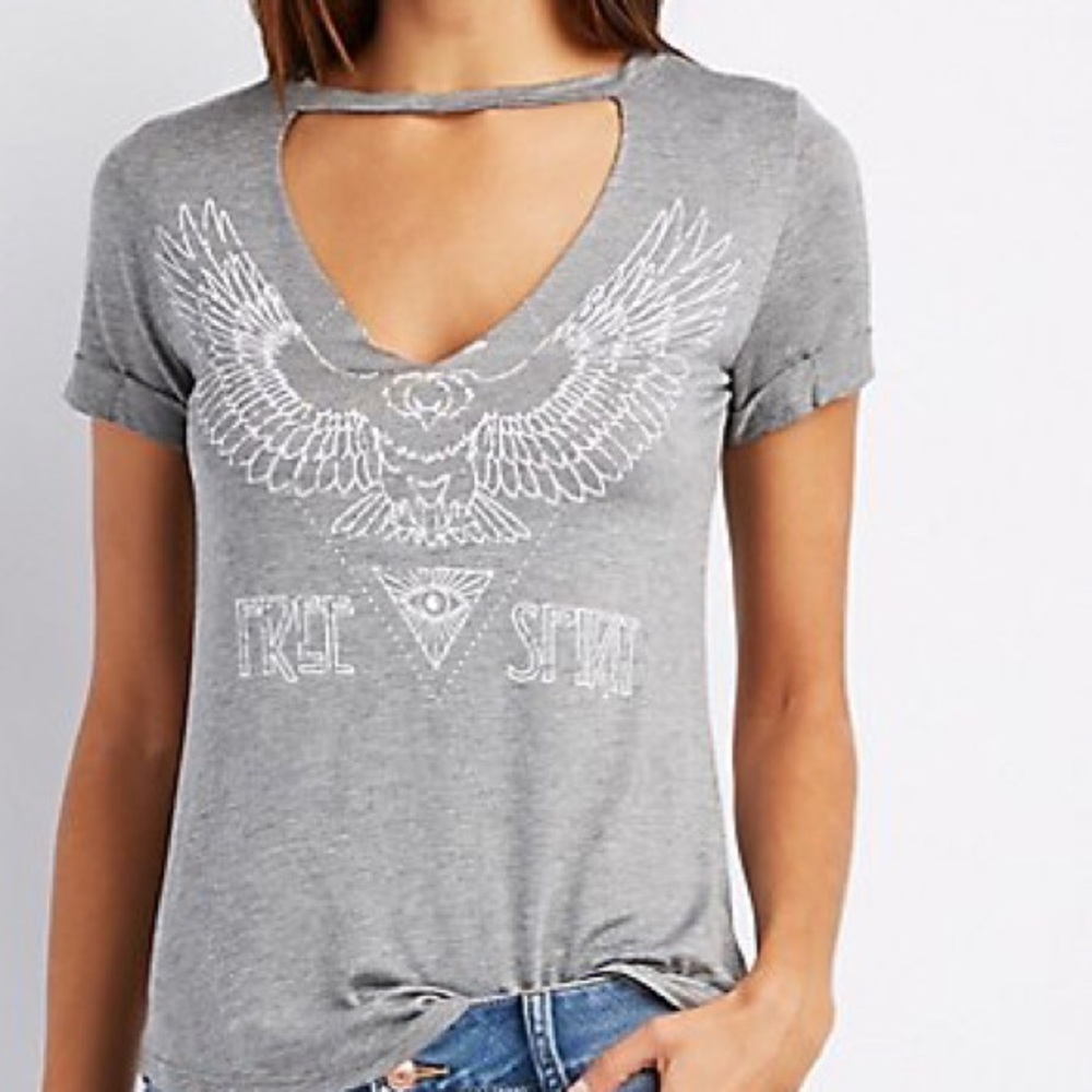 Free Spirit Graphic Cut-Out Tee