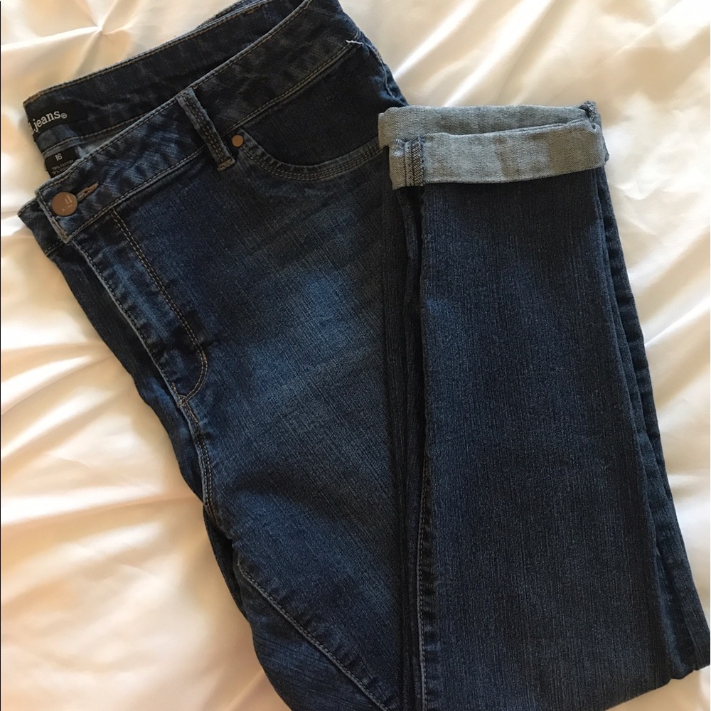 D Jeans Women's Rolled Cuff Stretch Denim Size 16