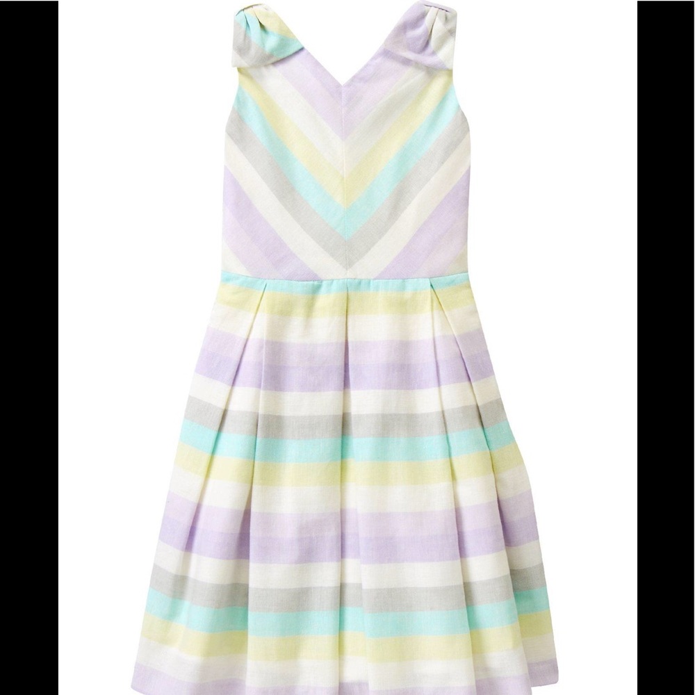 Gymboree Girls Lavender Bow Stripe Dress. Size 6.