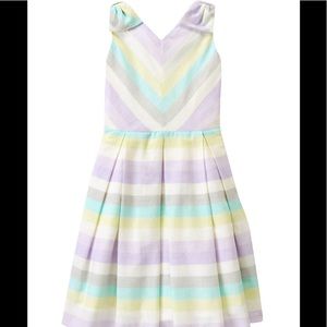 Gymboree Girls Lavender Bow Stripe Dress. Size 6.