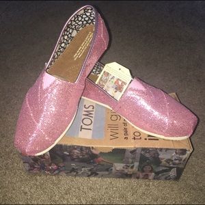 Classic Pink Glitter Toms
