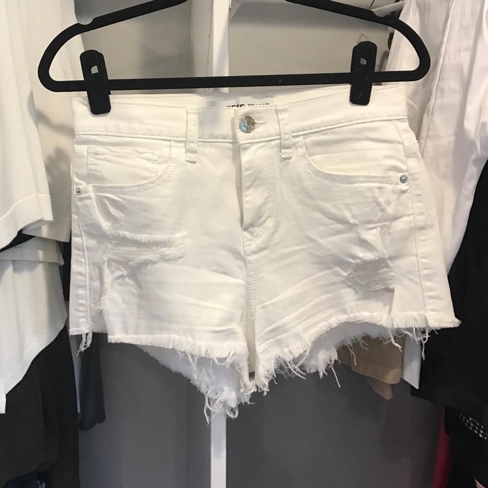 Express - High waisted denim cutoff shorts - 2