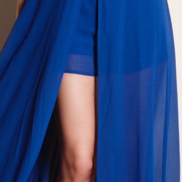 Royal Blue Crossback Maxi Romper - Picture 3 of 4