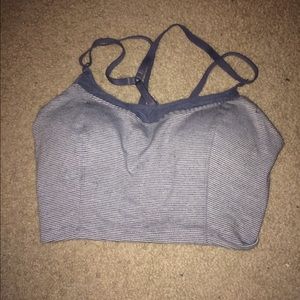 Blue striped crop top