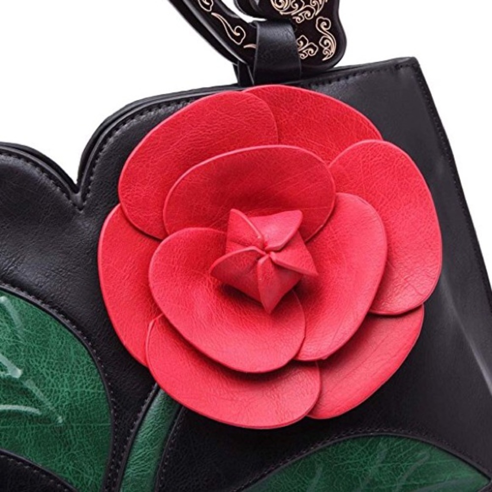 🆕 Unique Black Flower Purse - Picture 2 of 8