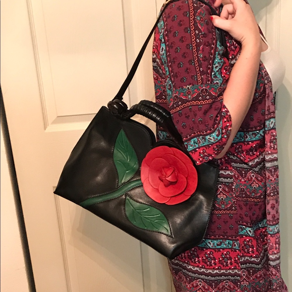 🆕 Unique Black Flower Purse - Picture 7 of 8