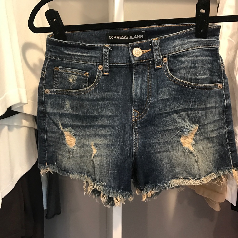 Express - high waisted cutoff shorts - 2
