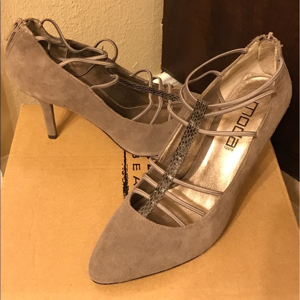 Never worn, suede