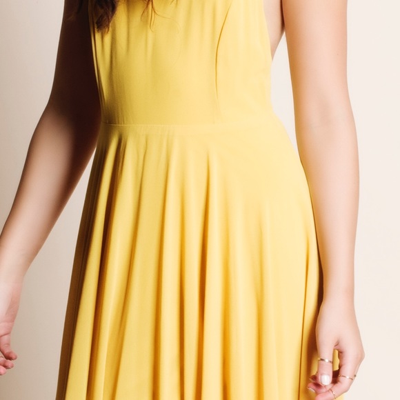 Mustard Crossback Chiffon Maxi Dress - Picture 3 of 4
