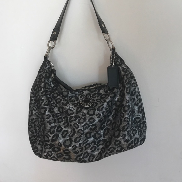 Coach Handbags - Gorgeous and Rare Coach Silver Leopard Bag!