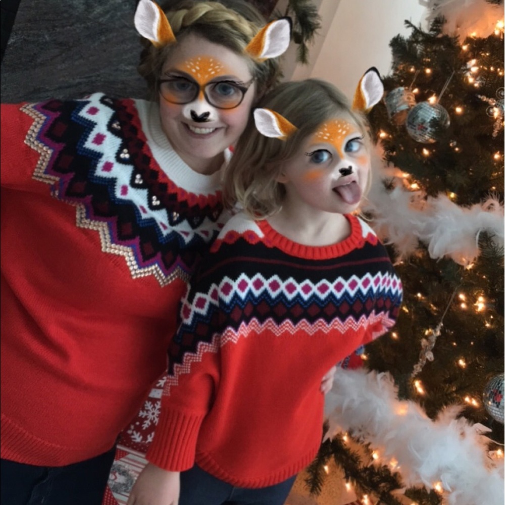 Old navy Mommy daughter sweaters - L & 5T