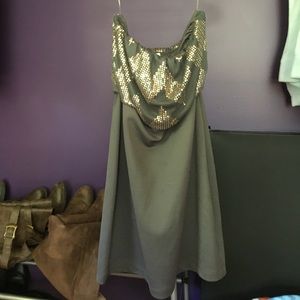 Gray patterned cocktail dress