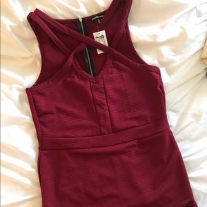 Charlotte Russe Burgundy Romper w Cage Detail