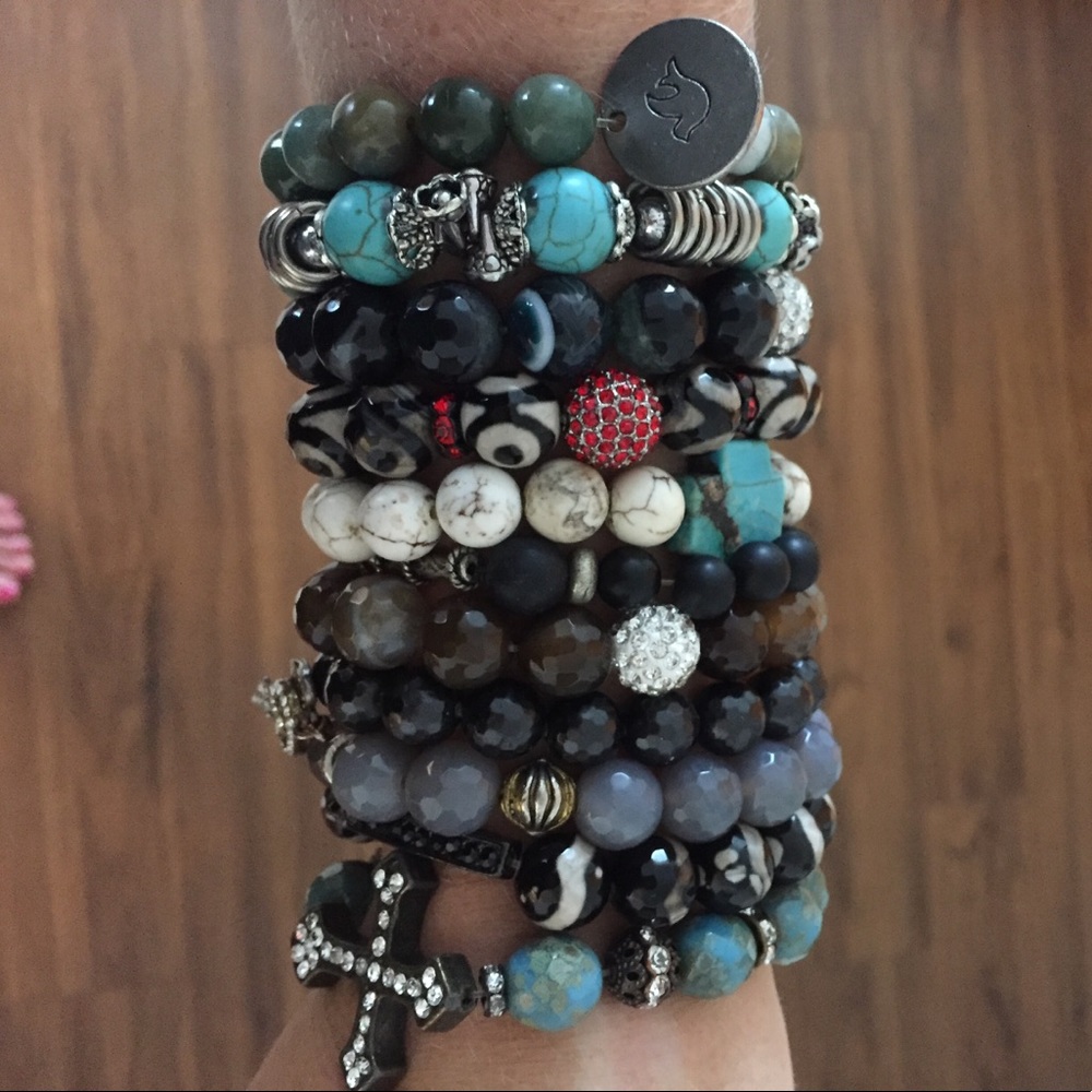 Various beaded bracelets