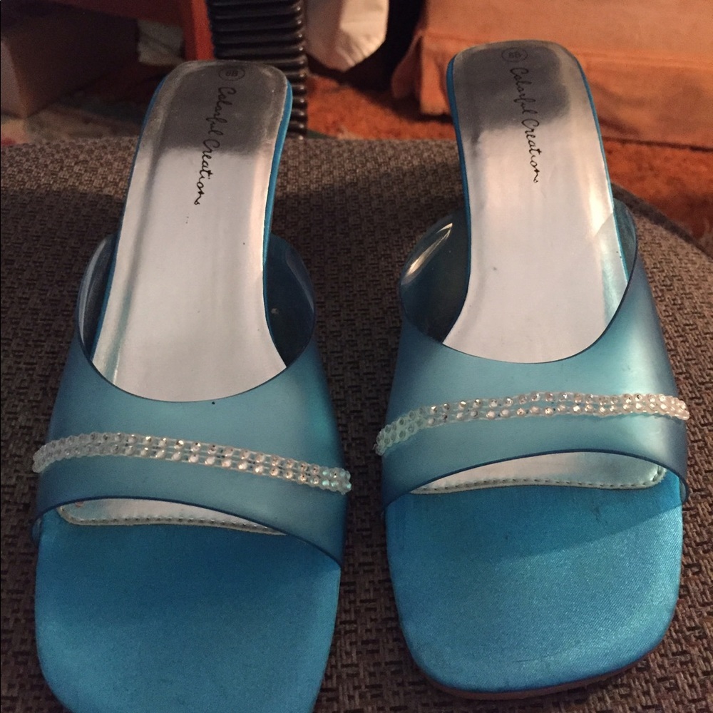 Colorful Creations heels blue & silver size 8