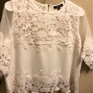 White embroidered detailed blouse