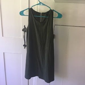Mini suede olive dress