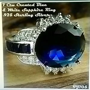 .925 Sterling Silver  Sapphire Ring.