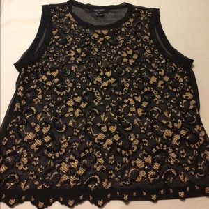 Black, nylon and spandex see through top