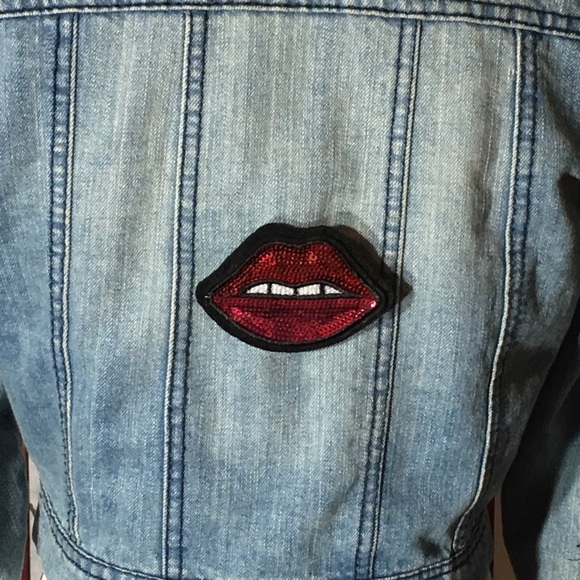 Jean Denim Distressed Patch Pins Street Jacket💯💘 - Picture 4 of 5