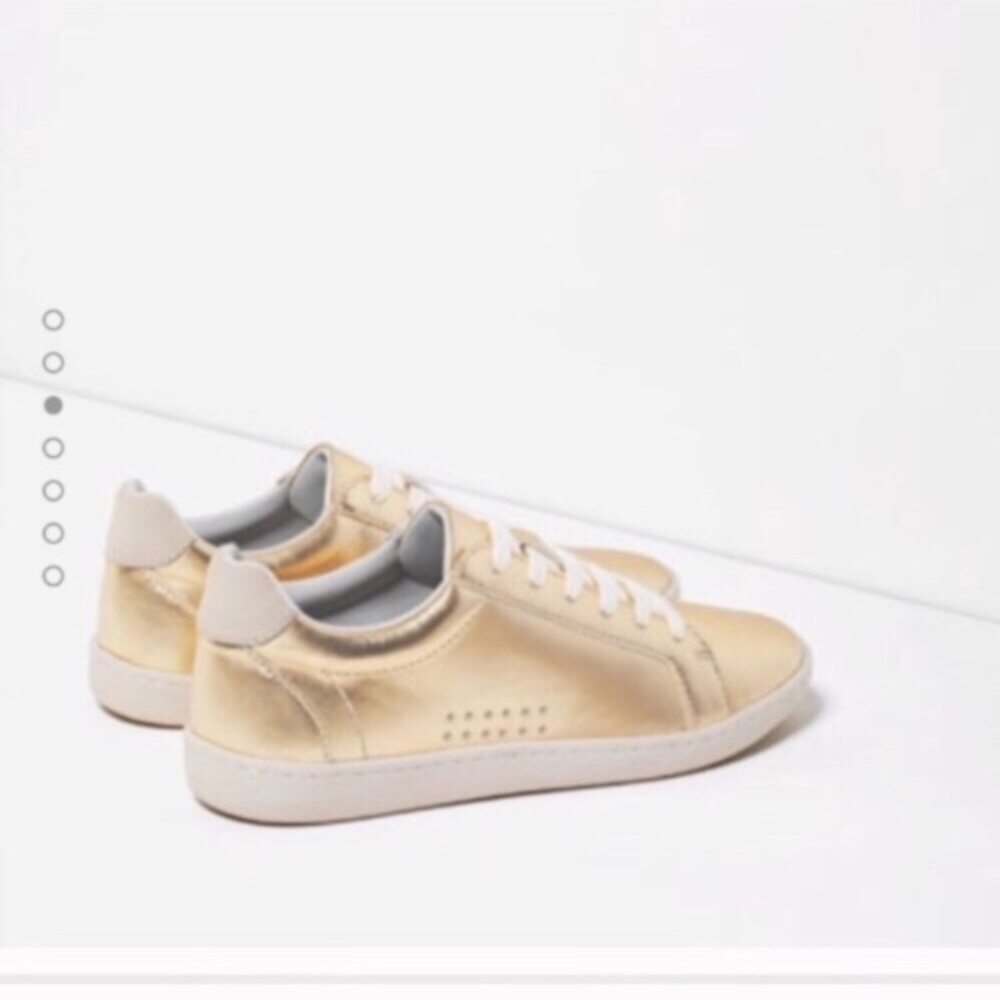 Zara gold gold sneakers