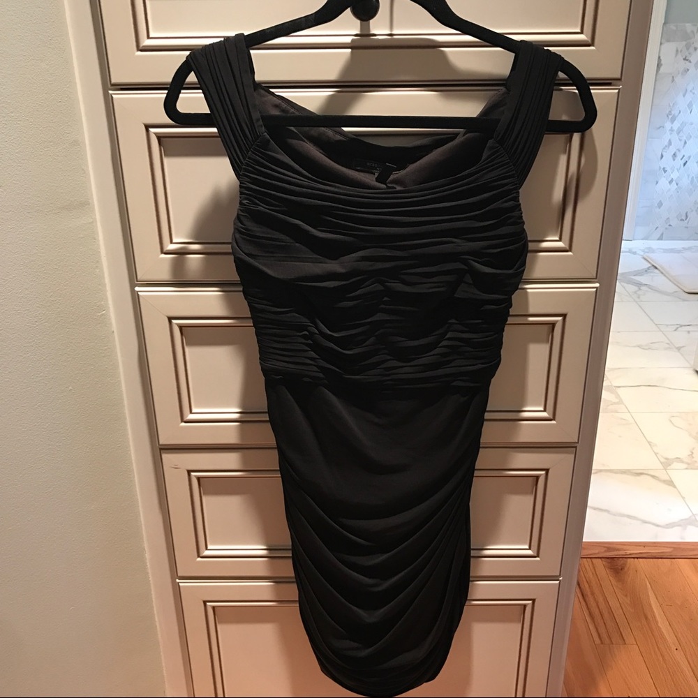 BCBG off the shoulder black dress
