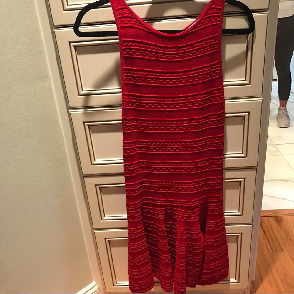 Alice & Olivia red knit dress