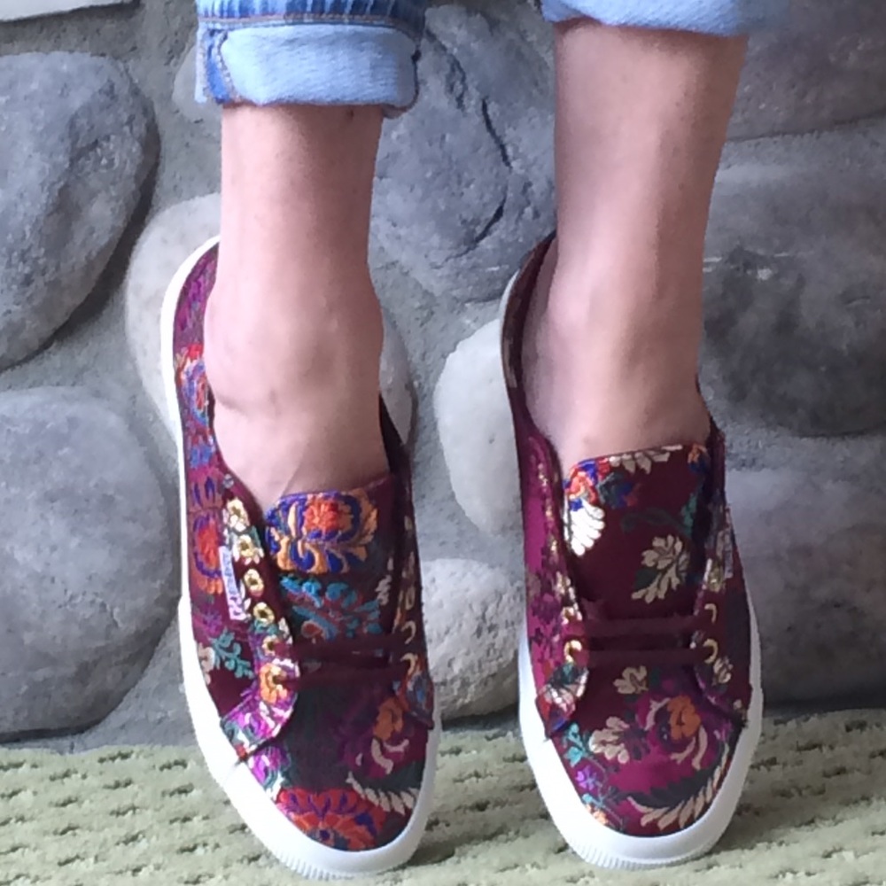 🍃💕NIB Superga Festival Satin Embroidered Sneaker - Picture 6 of 8