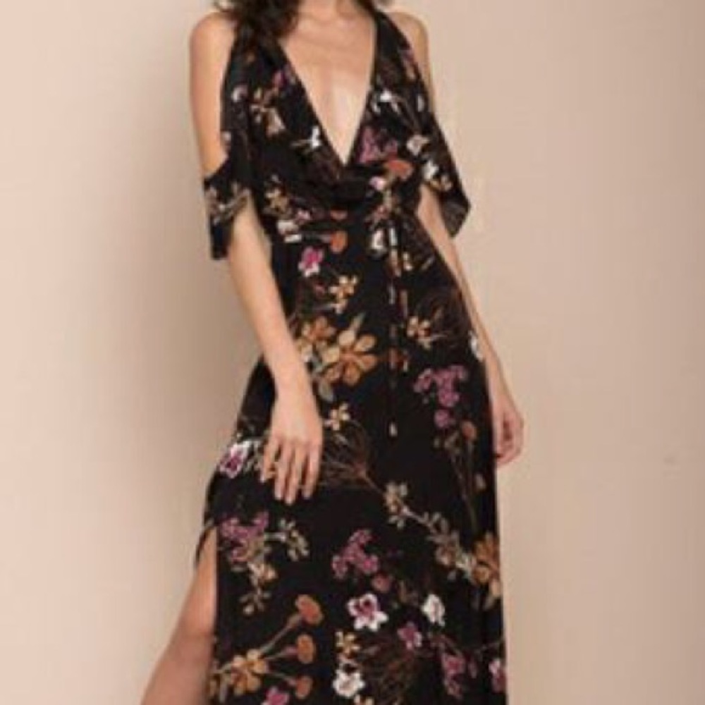 Dark flower maxi dress