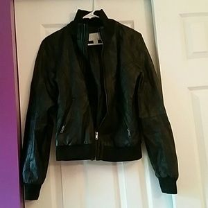 Black leather jacket