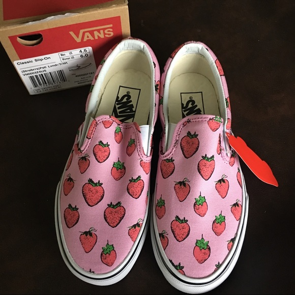 Vans Shoes - BNIB Vans classic slip on strawberries womens 6