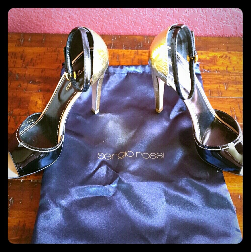 Sergio Rossi Gold Plated Heels