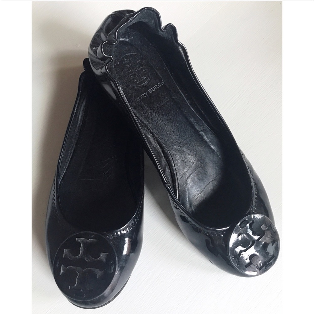 Tory Burch Black Patent Leather Flats