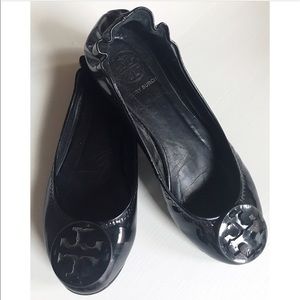 Tory Burch Black Patent Leather Flats