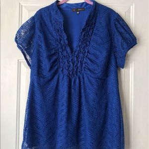 Royal blue lacey top 3X