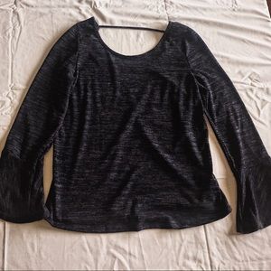 Fab'rik soft charcoal gray bell-sleeved top