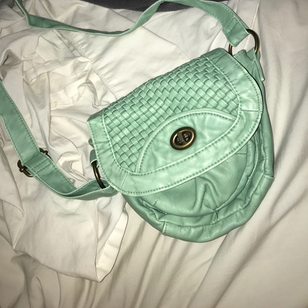 MIX No6 light green cross-body purse