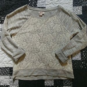 Grey and Lace Sweater