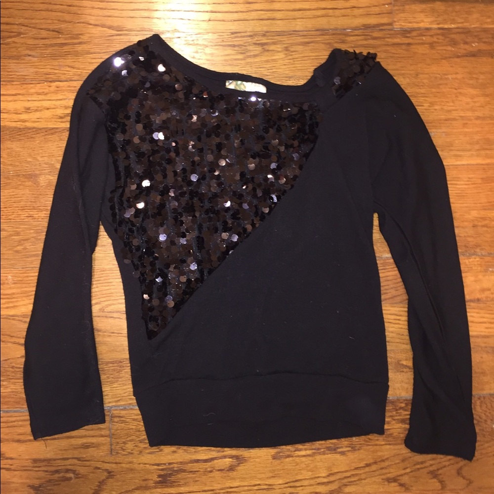 black sequin sweater