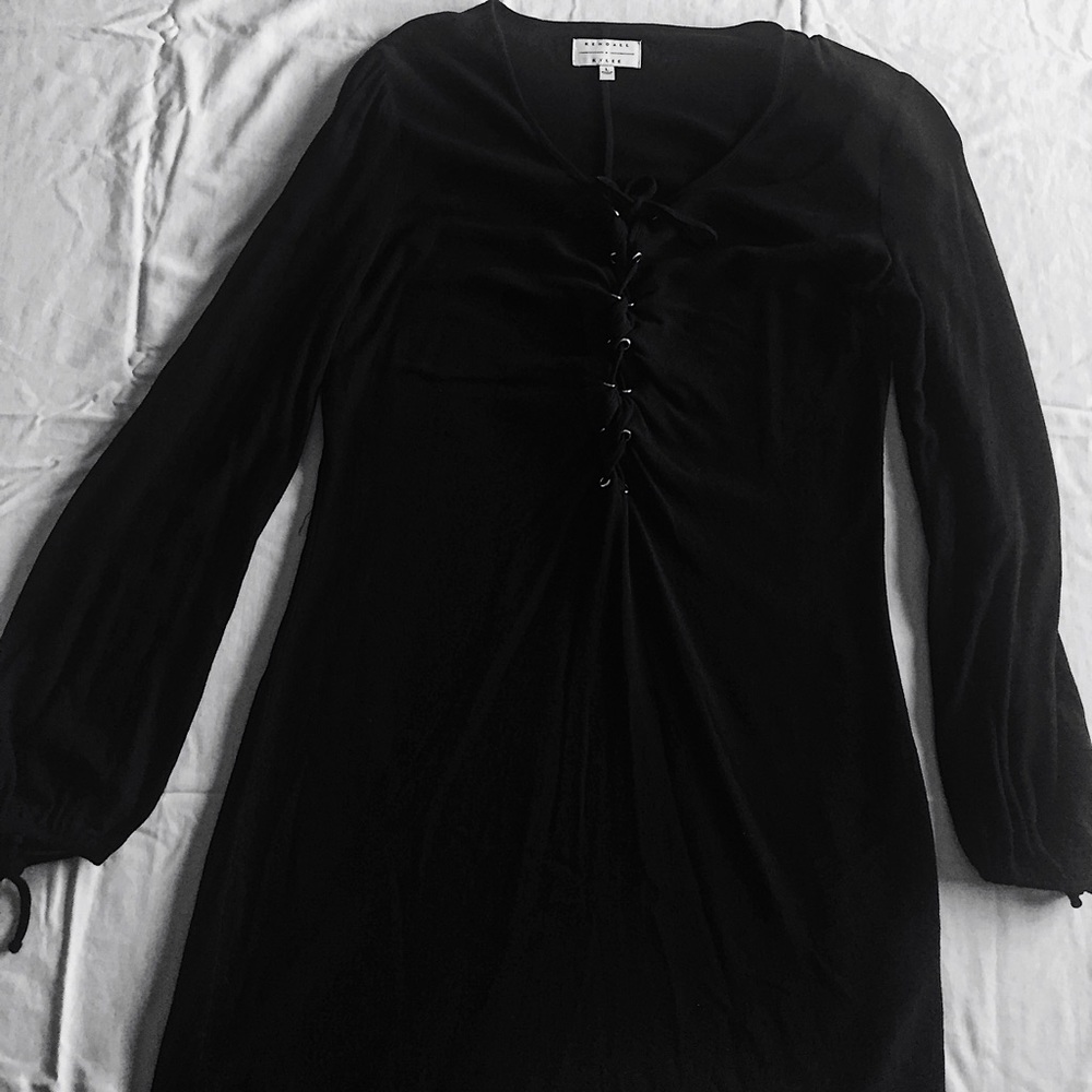 Kendall & Kylie lace up black dress