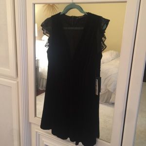 Zara Basic Collection Black Velvet & Lace Dress